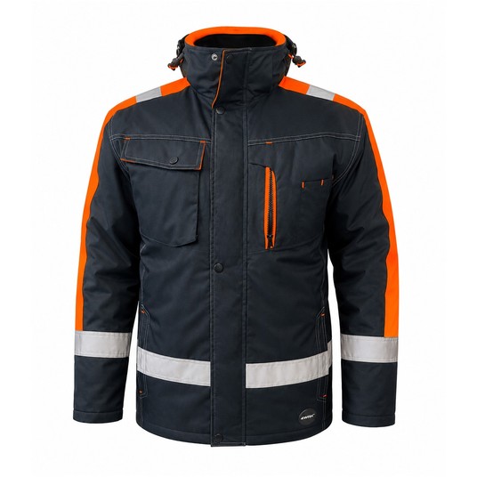 Kurtka rob. zimowa parka Glacier Black-HV Orange -zdjęcie numer 1
