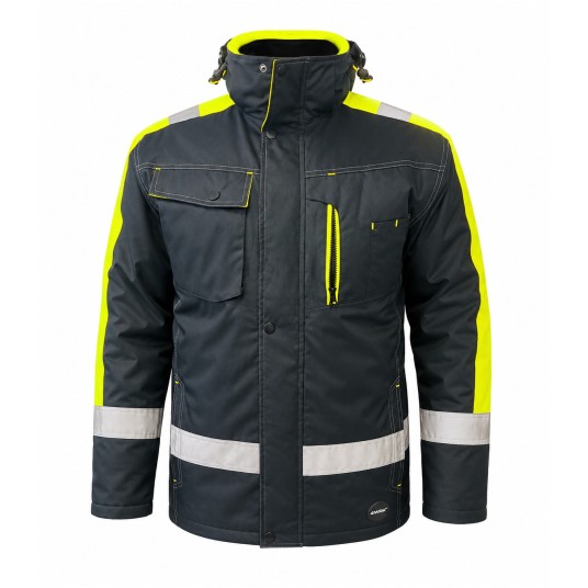Kurtka rob. zimowa parka Glacier Black-HV Yellow -zdjęcie numer 1