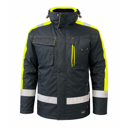 Kurtka rob. zimowa parka Glacier Black-HV Yellow -zdjęcie numer 1
