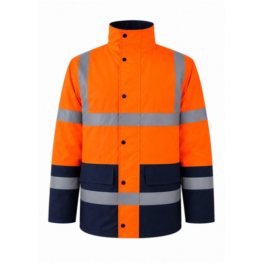 Kurtka rob. zimowa parka YUKON navy-HV orange -zdjęcie numer 1