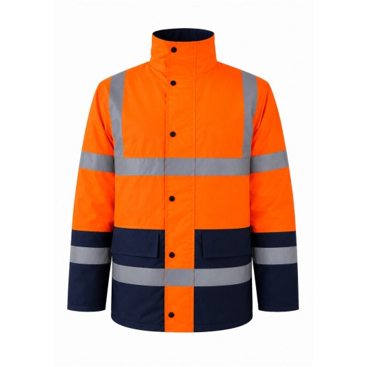 Kurtka rob. zimowa parka YUKON navy-HV orange -zdjęcie numer 1