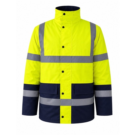 Kurtka rob. zimowa parka YUKON navy-HV yellow -zdjęcie numer 1