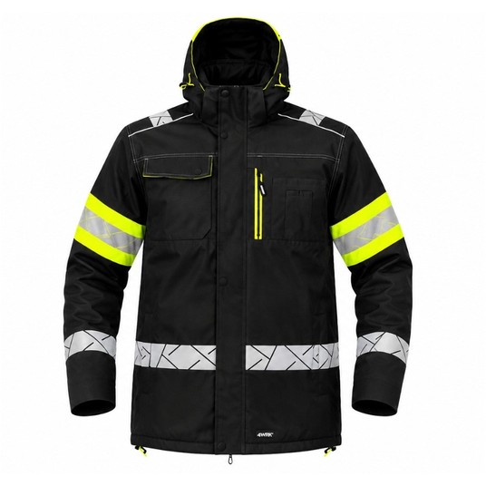 Kurtka zimowa KODIAK Black-HV Yellow -zdjęcie numer 1