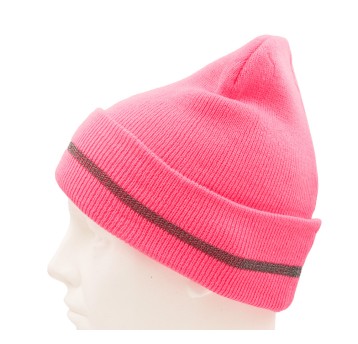 Czapka zimowa OLAF YS DS-002 z odblaskiem Pink