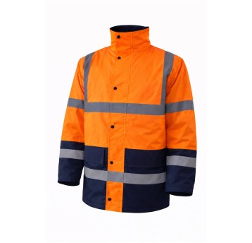 Kurtka rob. zimowa parka YUKON navy-HV orange