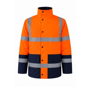 Kurtka rob. zimowa parka YUKON navy-HV orange
