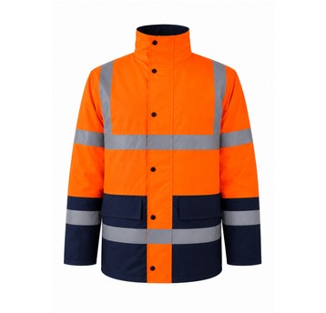 Kurtka rob. zimowa parka YUKON navy-HV orange