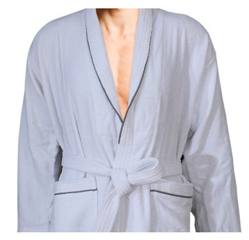 Szlafrok welurowy grey stripes, 360 gsm,