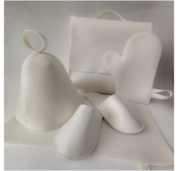 Zestaw SAUNA POLY, kremowy, poliester